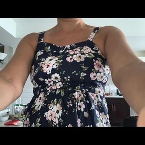 Navy & floral dress